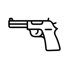 Handgun criminal evidence on transparent background for web and graphic design