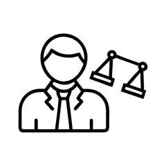Lawyer or attorney icon on transparent background for web and graphic design