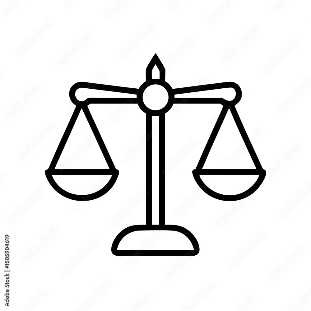 Poster scales of justice on transparent background for web and graphic design