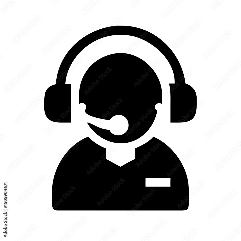 Poster silhouette 24 hour support icon on transparent background for web and graphic design