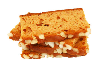 Gingerbread with pearl grains of sugar / transparent background