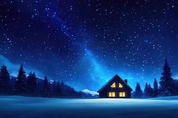 Naklejka premium Northern Lights at Night