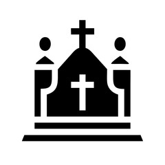 Obraz premium Silhouette church altar icon on transparent background for web and graphic design