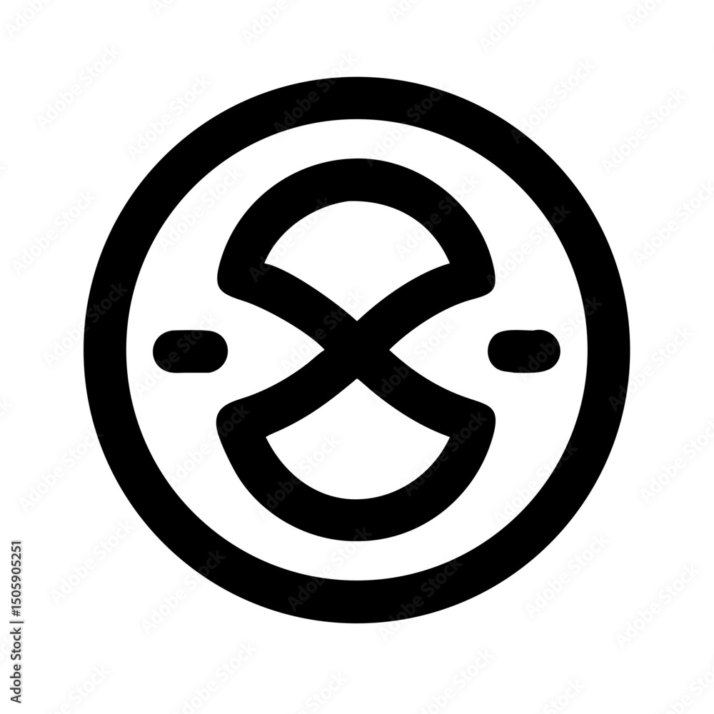 Poster silhouette infinity time loop icon on transparent background for web and graphic design