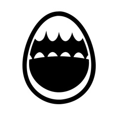 Silhouette spotted easter egg icon on transparent background for web and graphic design