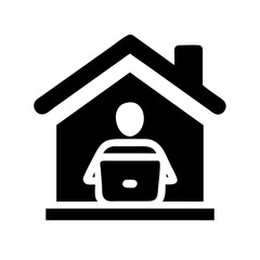 Silhouette work from home symbol on transparent background for web and graphic design © oamcollection