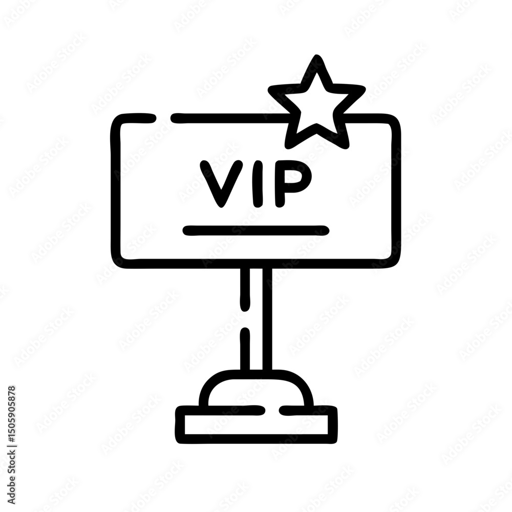 Poster vip card on stand on transparent background for web and graphic design