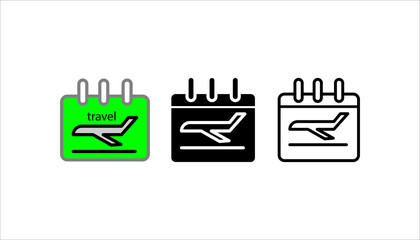 Fototapeta premium Flight schedule icon. Outline style. Isolate on white background.