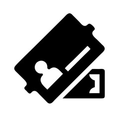 Vip ticket tag silhouette on transparent background for web and graphic design