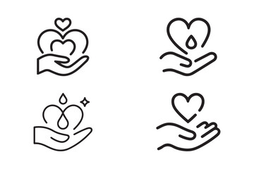 Romantic hand silhouette love design