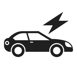  Car with Lightning Bolt Vector Icon