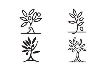 Single tree silhouette icon design