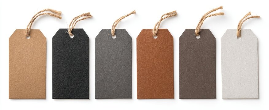 The collection of stylish leather tags for branding and promotional use.