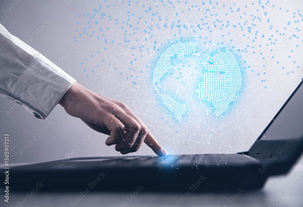 Poster global network concept. network communication