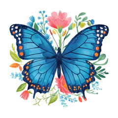 Beautiful monarch butterfly or swallowtail insect with spread wings on a white background or vibrant flower, perfect for summer nature and spring beauty