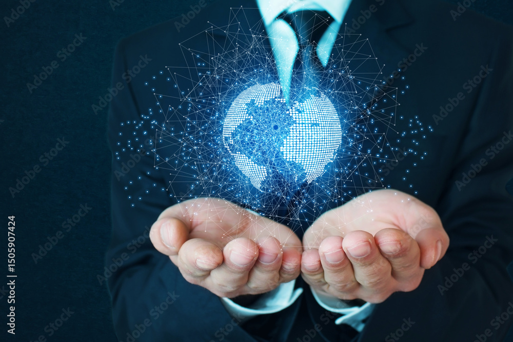 Poster global network concept. network communication