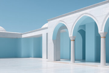 minimalist representation of topkapi palace istanbul highlighting its iconic architecture and serene surroundings