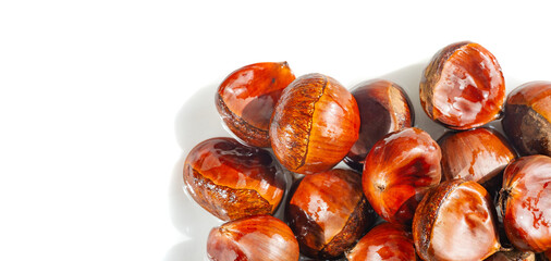 Embark on a journey of love and nature with chestnut trees intricately arranged in the shape of...