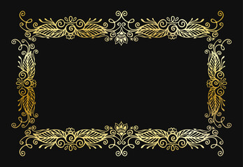Ornamental Golden Frame Vector