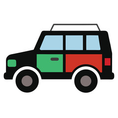 Red toy car vector illustration isolated on white background