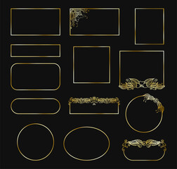 Assorted Golden Vector Frames