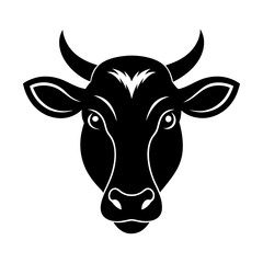 cow head logo silhouette vector art