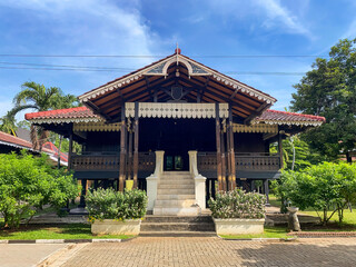 Bengkulu traditional house, Rumah Bubungan Lima on the platform of Bengkulu province