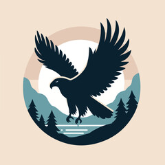 eagle silhouette with simple design