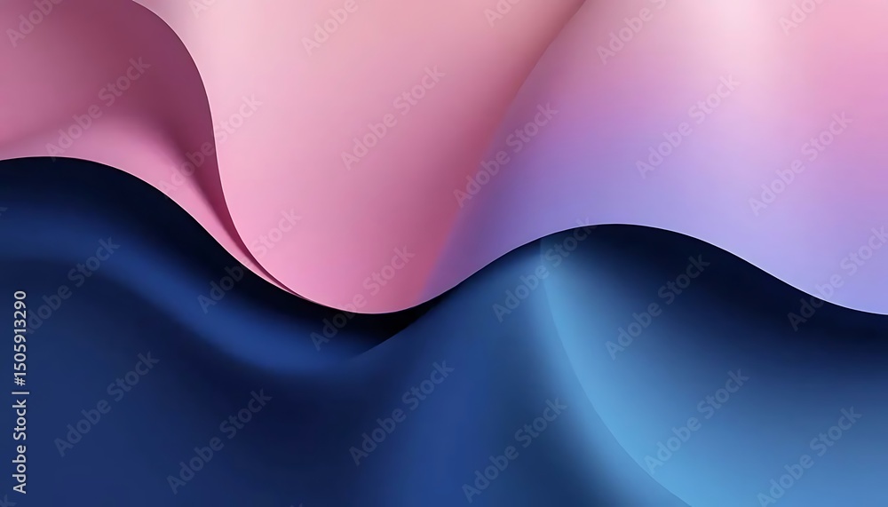 Poster abstract purple and orange waves cascade gracefully, creating a vibrant and dynamic visual harmony.