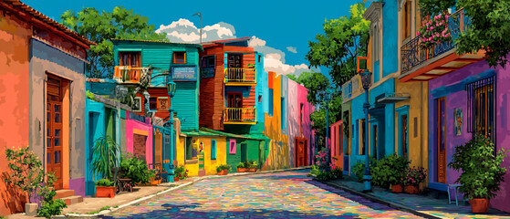 Caminito, the colorful street museum in La Boca neighborhood of Buenos Aires, Argentina