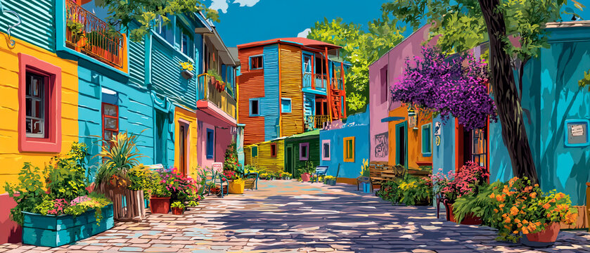 Caminito, the colorful street museum in La Boca neighborhood of Buenos Aires, Argentina