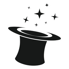 Magic hat silhouette vector icon