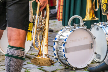 typical music instrument of a bavarian brass band