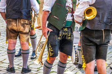 typical music instrument of a bavarian brass band