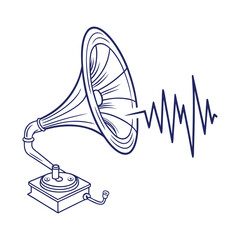 retro gramophone vinyl ready vector illustration