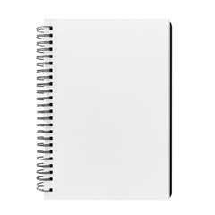 Blank White Spiral Notebook  on Transparent Background