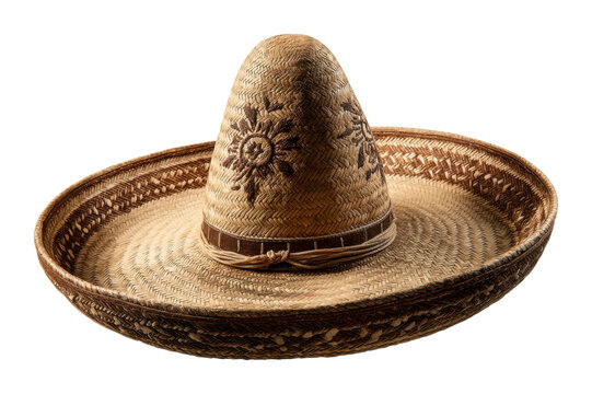Cultural celebration event featuring traditional mexican sombrero in artistic perspective isolated on transparent background