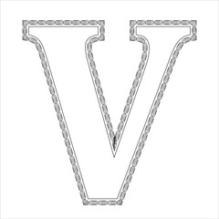 Vector illustration of diamond and gold alphabet letters A, R, V with a heart symbol design