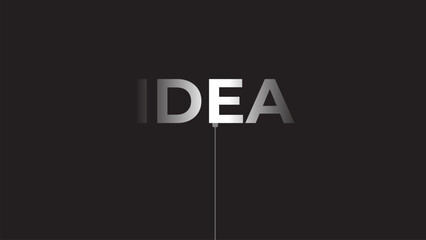 Idea concept vector art showing creative text with light