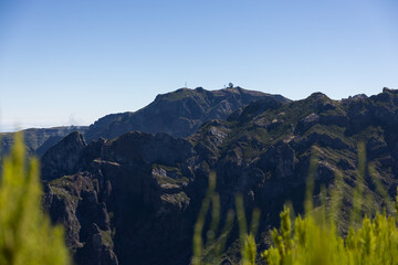 Mountains viewed from Pico Ruivo to Pico do Areeiro. Madeira island, Portugal