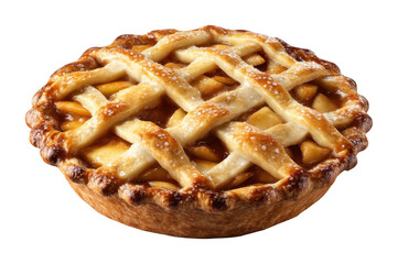 Baking fresh apple pie kitchen food home environment top view culinary delight isolated on transparent background