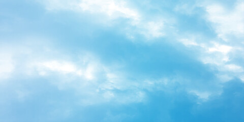 Obraz premium sunny sky blue light watercolor background. Aquarelle painting brush effect card paper textured canvas cloudy smoke space for text, entertaining card, template. aquamarine color graphics illustration