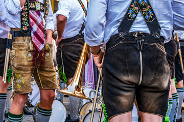typical music instrument of a bavarian brass band