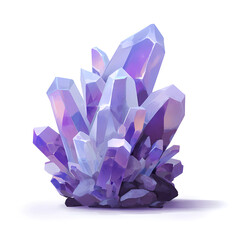 A cluster of vibrant purple crystals with a radiant, iridescent glow.