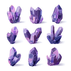 Collection of Amethyst Crystals.