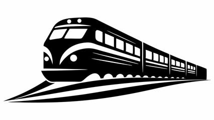 High-Speed Train Icon – Modern Rail Transport Silhouette Vector Illustration