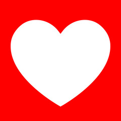 Red square with cut out transparent background heart shape