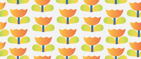 Flat seamless background. Minimalistic abstract floral pattern. Modern color print on a light background. Ideal for textile design, screensavers, covers, cards, invitations and posters..