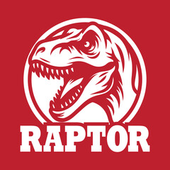 Angry Raptor Mascot Logo Vector Design with Circle Background.eps