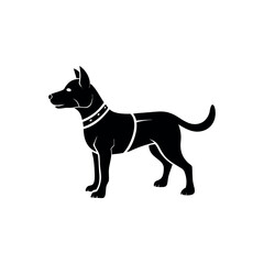 Obraz premium Vector silhouette of a dog on a white background.